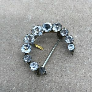Antique PSCO Gold Tone Crystal Rhinestone Convertible Brooch Pin Pendant.